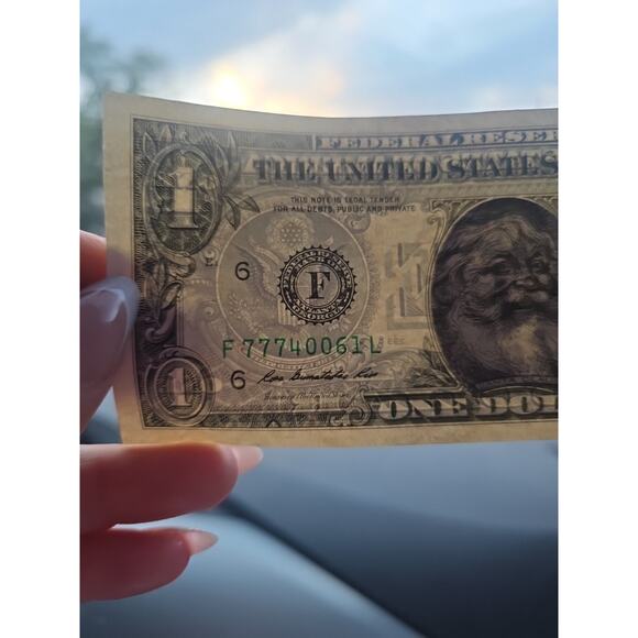 Santa Claus $1 Dollar Bill 2003 Real U.S. One Dollar Bill Money - Picture 10 of 16
